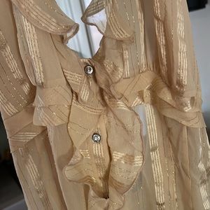 NWT Guess gold sheer halter sz L